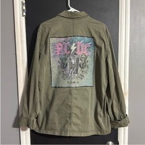 One-Of-A-Kind Upcycled AC/DC Utility Jacket Size: L